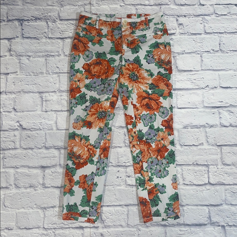 Cartonnier Floral Ankle Pants - Orange and Green